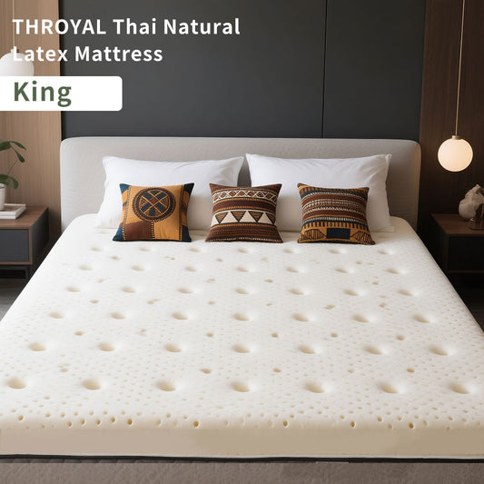 THroyal 【Royale Elite】 6 by 6 ft Latex Foam Mattress king size | Elite status symbol