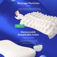 Thai Latex Neck Massage Pillow | THroyal Honeycomb Design for Pain Relief | COD