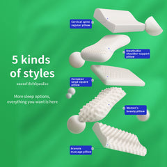 Thai Latex Neck Massage Pillow | THroyal Honeycomb Design for Pain Relief | COD